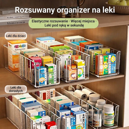 🔥Teleskopowy Przezroczysty Organizer na Leki — Rozsuwanä, Idealny do Porządkowania Apteczki 💊🗄️