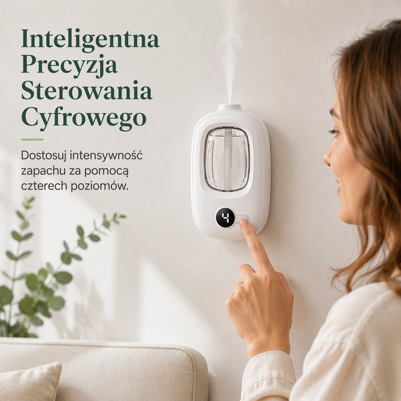 🎶 Automatyczny dyfuzor aromaterapeutyczny 🌿✨ | Rozpylanie ultradźwiękowe · Natrysk z czasem · Inteligentny wyświetlacz · Montaż ścienny i na blacie