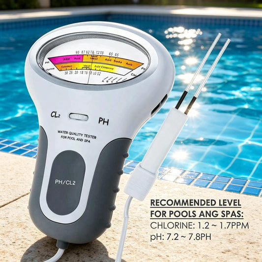 🔬💧 Miernik pH i chloru do basenów – 50% zniżki! Precyzyjny pomiar poziomu pH i chloru w Twoim basenie – prosty, szybki i niezawodny. 🔥🏊