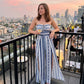 👗 TERAZ 50% ZNIŻKI! 💥 Kombinezon w geometryczne wzory z dekoltem typu halter i rozcięciem z boku – niepowtarzalny wzór i elastyczny tył – uniwersalny, idealny na letnie imprezy lub na wakacje ✨