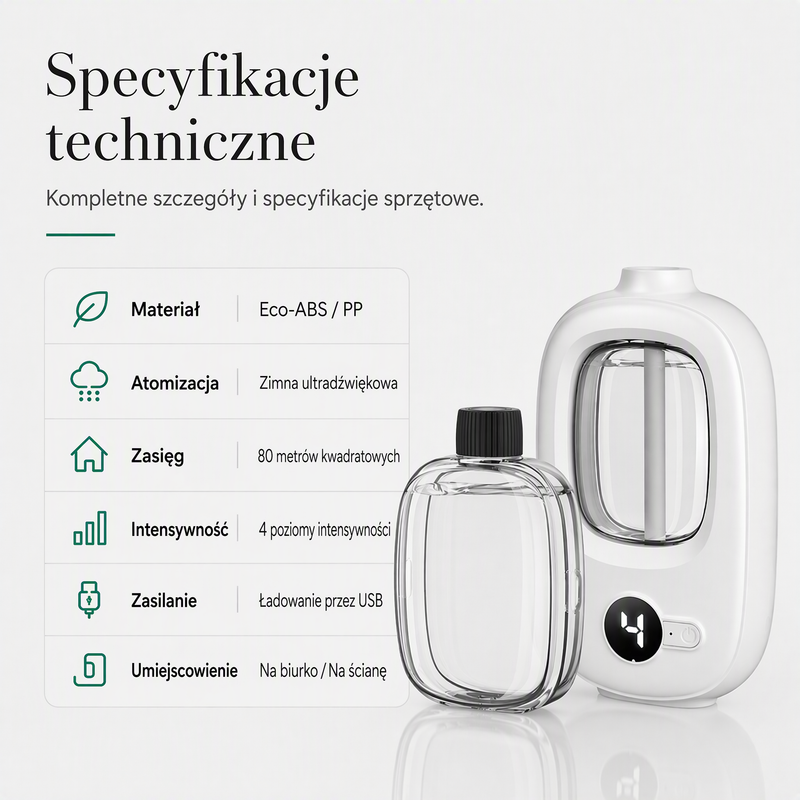 🎶 Automatyczny dyfuzor aromaterapeutyczny 🌿✨ | Rozpylanie ultradźwiękowe · Natrysk z czasem · Inteligentny wyświetlacz · Montaż ścienny i na blacie