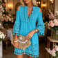 👗Luźna damska sukienka z bawełny i lnu z haftem🌸🌸👗
