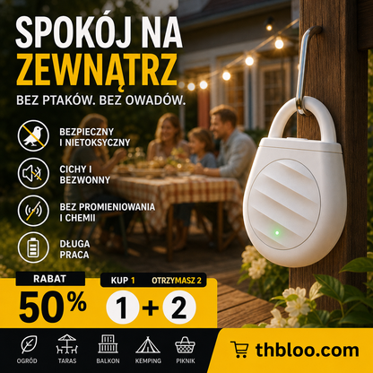 🔑 Ultradźwiękowy odstraszacz ptaków – 50% ZNIŻKI! KUP 1 → 1 GRATIS! OFERTA LIMITOWANA!🌿✨ Przenośny brelok – skutecznie odstrasza ptaki, dzikie zwierzęta i szarańczę. Idealny do ogrodu, na balkon i podczas podróży. Bez hałasu, bez chemii, bez problemó