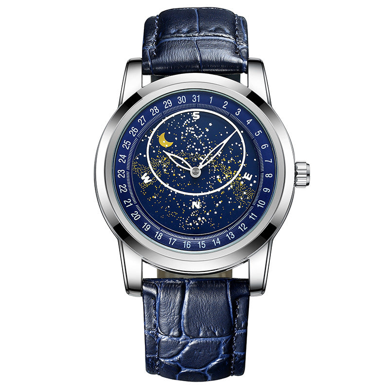 💞[Thoughtful Gift Idea] Men’s Watch with Rotating Starry Sky Dial