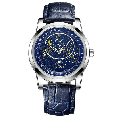 💞[Thoughtful Gift Idea] Men’s Watch with Rotating Starry Sky Dial