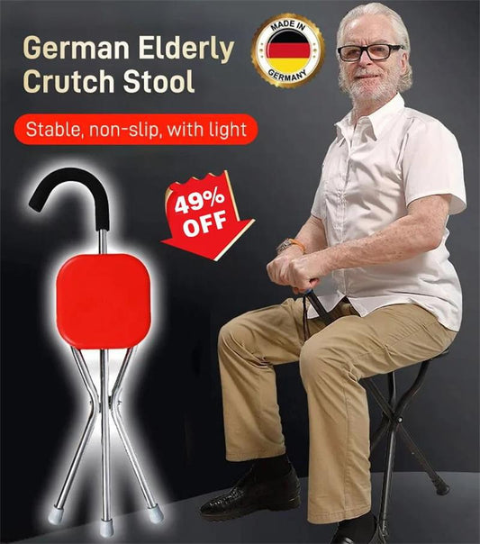 2024 New Design Elderly Crutch Stool（A great tool for seniors）Free Shipping