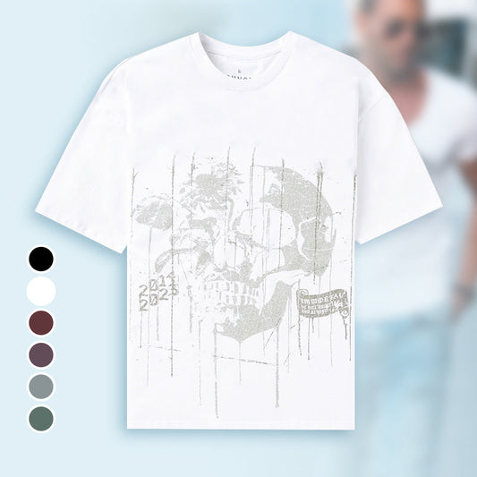 Fashion Graffiti Print Round Neck Short Sleeve T-Shirt