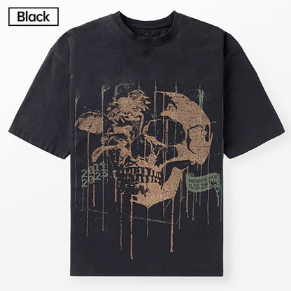 Fashion Graffiti Print Round Neck Short Sleeve T-Shirt