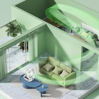 Portable Foldable Solar Fan with Light