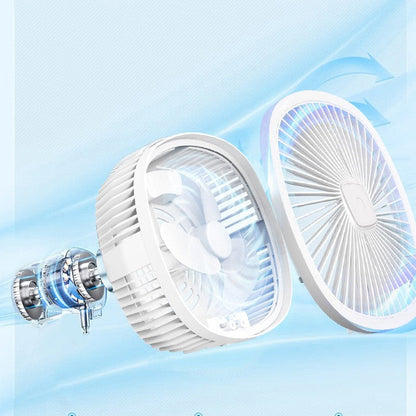 Portable Foldable Solar Fan with Light