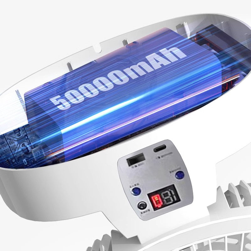 Portable Foldable Solar Fan with Light