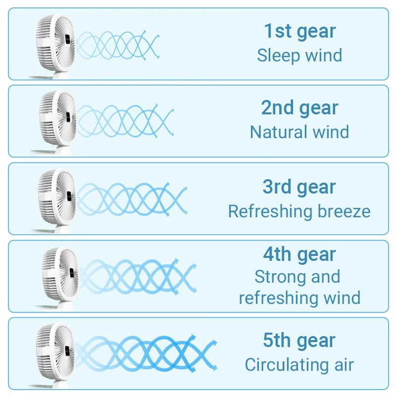 Portable Foldable Solar Fan with Light