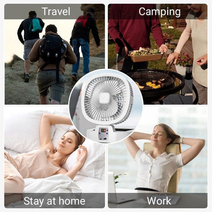 Portable Foldable Solar Fan with Light