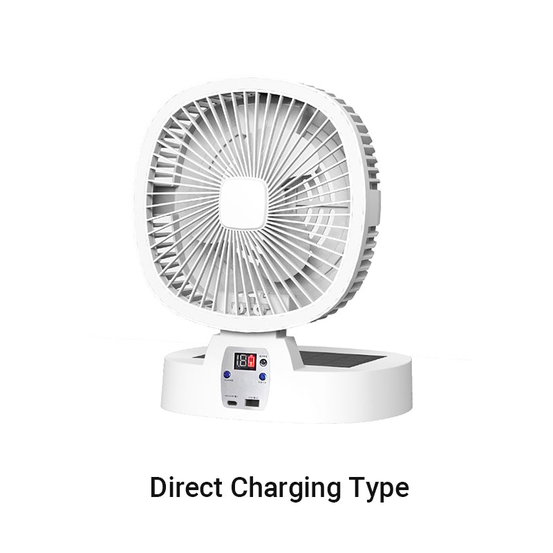 Portable Foldable Solar Fan with Light