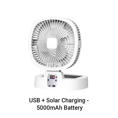 Portable Foldable Solar Fan with Light