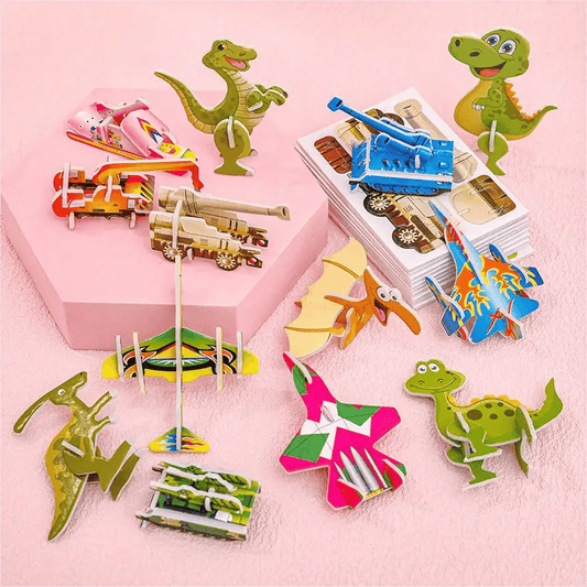 🦖🧩 Ręcznie wykonana logiczna układanka 3D do samodzielnego montażu (25 elementów)  🧠