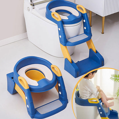 【🎁 Oferta ograniczona – 50% zniżki!】🚽 Siedzisko toaletowe dla dzieci z drabinką – pomoc w nauce korzystania z toalety, siedzisko z wyściółką z PU, z regulacją wysokości i składane