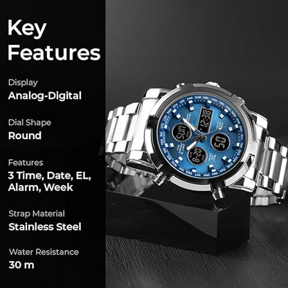 ⏰ 50% TANIEJ! ⌚ ZEGAREK MĘSKI ANALOGOWO-CYFROWY – WODOSZCZELNY, STYLOWY I FUNKCYJNY! ✨💪