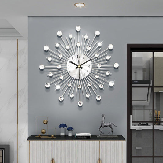 ✨💎 ZEGAR ŚCIENNY Z KRYSZTAŁKAMI – ELEGANCKA DEKORACJA WNĘTRZA O TRWAŁYM BLASKU! ✨💎