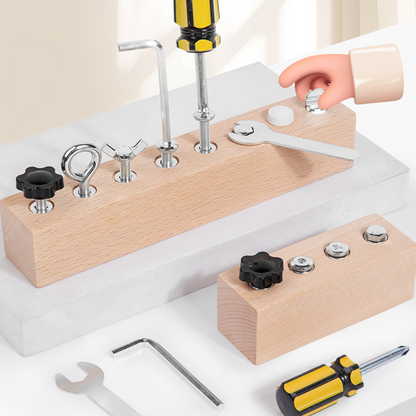 ✨ Zestaw Edukacyjny z Drewna Bukowego | Śrubokręt i Narzędzia | Rozwój Motoryki | Bezpieczna Konstrukcja! 👧👦