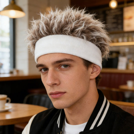 Uniseksowa Zimowa Czapka Dzianinowa z Doczepioną Peruką