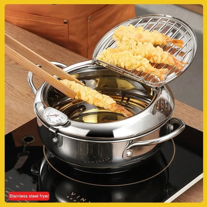 🥘Frytkownica ze stali nierdzewnej z regulacją temperatury - umożliwiająca łatwe smażenie pysznych potraw✨