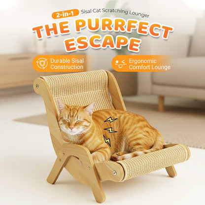 🐱2 w 1 Sisal Cat Scratching Lounger – drapak i legowisko, wytrzymały sizal i oszczędność miejsca