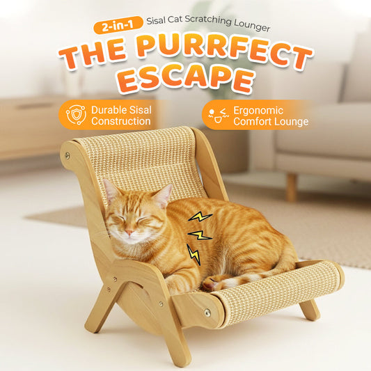 🐱2 w 1 Sisal Cat Scratching Lounger – drapak i legowisko, wytrzymały sizal i oszczędność miejsca