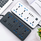 Gniazdko elektryczne z wieloma gniazdami i długim przedłużaczem – w zestawie porty USB do ładowania