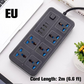 Gniazdko elektryczne z wieloma gniazdami i długim przedłużaczem – w zestawie porty USB do ładowania
