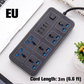 Gniazdko elektryczne z wieloma gniazdami i długim przedłużaczem – w zestawie porty USB do ładowania