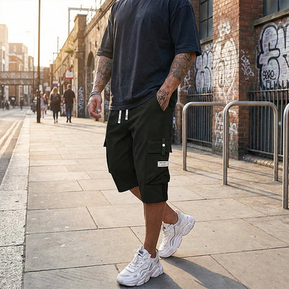 Męskie krótkie spodenki robocze z sznurkiem regulacyjnym