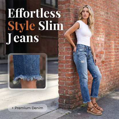👖 Damskie Modne Obcisłe Jeansy z Przetarciami – Szykowny Look na Co Dzień! ✨🔥