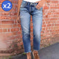 👖 Damskie Modne Obcisłe Jeansy z Przetarciami – Szykowny Look na Co Dzień! ✨🔥