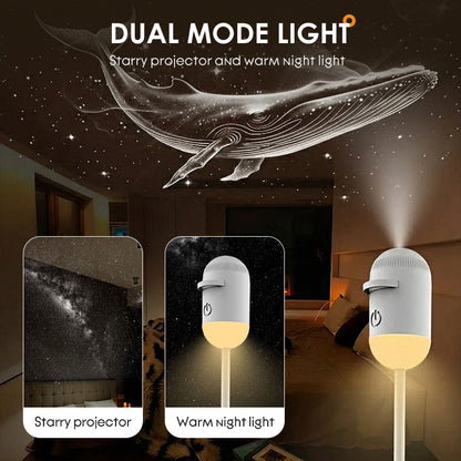 ✨ Projektor gwiaździstego nieba i lampka nocna 2 w 1 – magia gwiazd w Twojej sypialni! 🌙💤