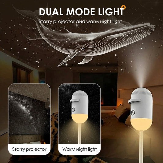 ✨ Projektor gwiaździstego nieba i lampka nocna 2 w 1 – magia gwiazd w Twojej sypialni! 🌙💤