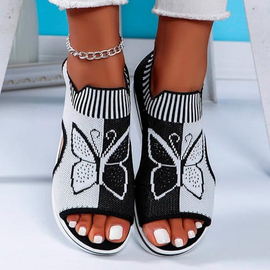 🌸👣 Damskie klapki z odkrytymi palcami i grubą podeszwą – 💖 miękkie i sprężyste – płatność przy odbiorze