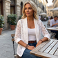 🔥50% ZNIŻKI👗 Żakiet z kwiatowej koronki lekki i elegancki✨