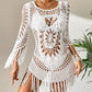 🌊 50% ZNIŻKI – KUP WIĘCEJ, OSZCZĘDŹ WIĘCEJ Boho narzutka szydełkowa – lekka, zwiewna, z chwostami. Plażowy must-have! 👙✨