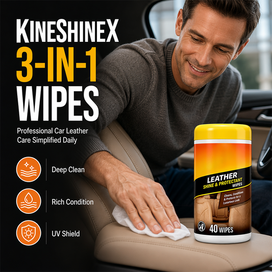 🚗 OGRANICZONA OFERTA -50%! Chusteczki 3w1 do Pielęgnacji Skóry Samochodowej, Czyszczą, Kondycjonują i Chronią UV – Chusteczki do Czyszczenia Wnętrza