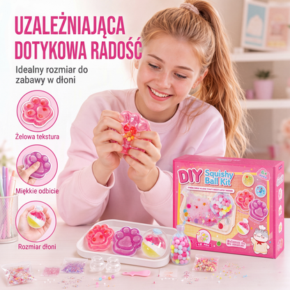 🐱50% TANIEJ TERAZ! Zestaw DIY Squishy – Łapka kota, smażony lód, ręcznie robiona zabawka gniotka, zestaw rzemieślniczy z galaretką, zabawna antystresowa zabawka DIY dla dzieci 6+
