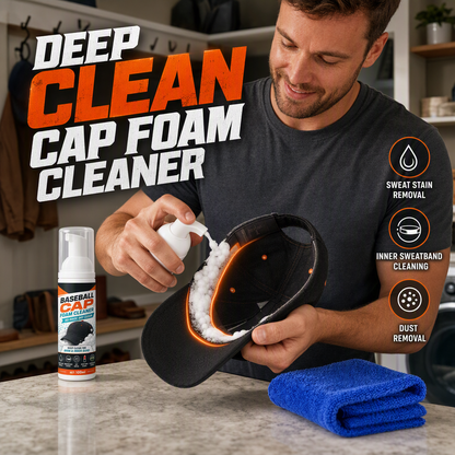 🧢⚡ Głębokie czyszczenie czapek – 50% ZNIŻKI! Pianka w sprayu bez spłukiwania, usuwa plamy z potu i ślady! 💨✨