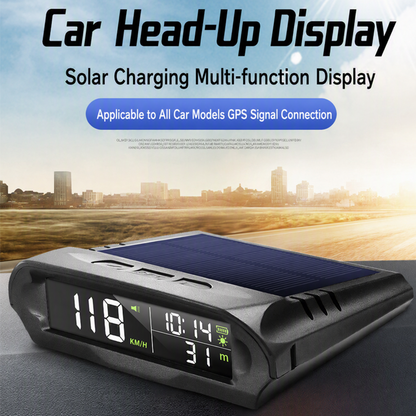 🚗50% TANIEJ TERAZ!🚗✨Samochodowy Wyświetlacz GPS HUD z Ładowaniem Solarnym