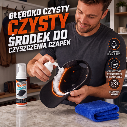 Piankowy środek do czyszczenia czapek baseballowych bez spłukiwania