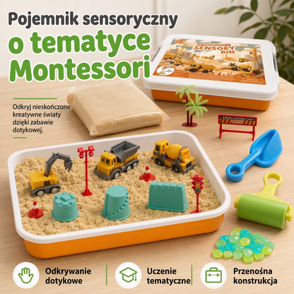 🏖️ Zestaw zabawek dla dzieci – stół do piasku z pojemnikiem sensorycznym! Rozwijająca zabawa w domu i ogrodzie! ✨🧸