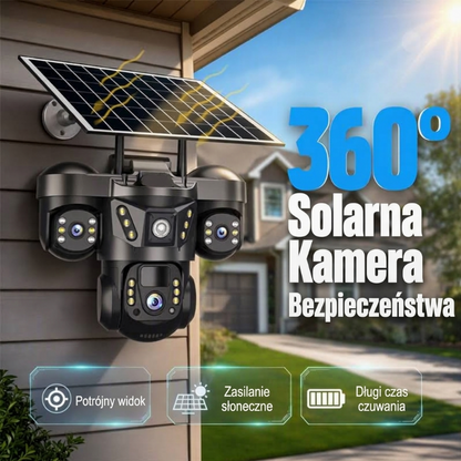 ⏰ 50% TANIEJ! 📷 Solarna kamera bezpieczeństwa WiFi z potrójnym obiektywem – ochrona bez prądu i bez kabli! 🛡️☀️✨