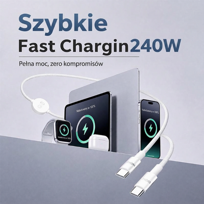 🎉Ograniczona promocja🎉Natychmiastowe ładowanie wielu urządzeń! Porządny kabel pleciony o mocy 240 W