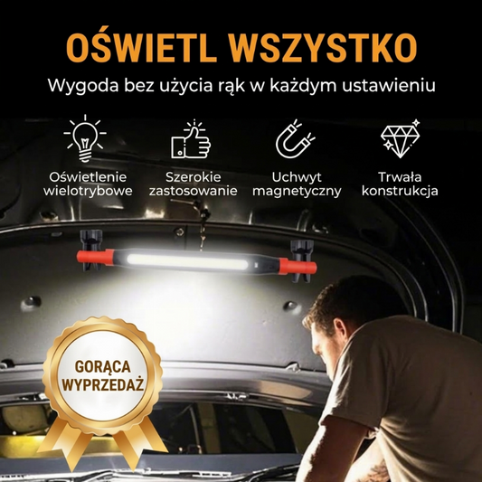 🔦 Magnetyczna i ładowalna lampa robocza LED – jasne światło tam, gdzie pracujesz! ✨💪