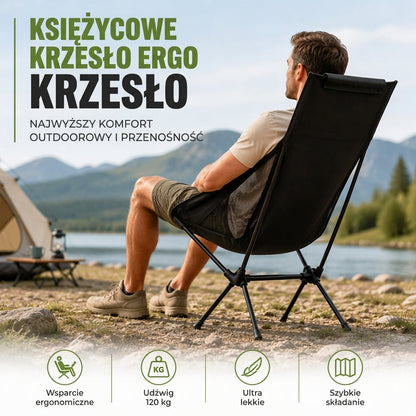🔥Ciesz się chwilą w dowolnym miejscu! Składane i wytrzymałe krzesło kempingowe (wytrzymuje obciążenie 113 kg)