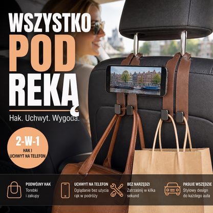 ⏳ RABAT 50%! ⏰ Haczyk na torby do fotela samochodowego – solidny, łatwy w montażu i przenośny. Utrzymuj porządek w samochodzie z torebkami, zakupami i torbami! ✨🧸